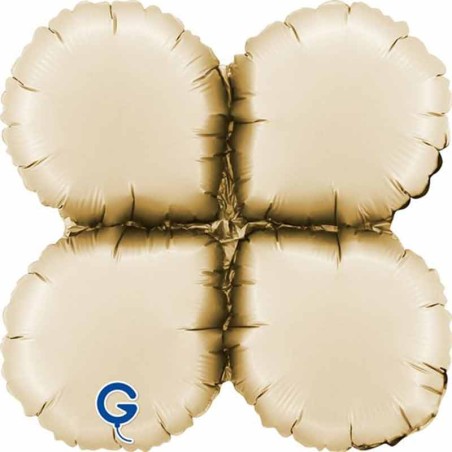 Base Tonda in Foil 17" Crema Satinato per Palloncini ad Aria Basi Mylar per Palloncini