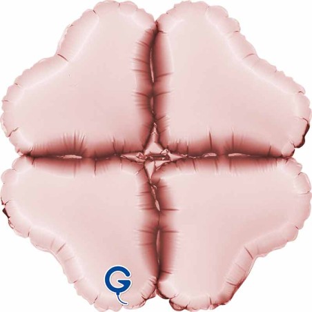 Base Cuore in Foil 15" Rosa Satinato per Palloncini ad Aria Basi Mylar per Palloncini