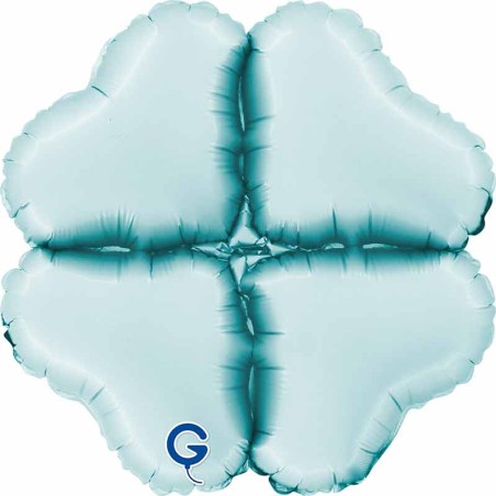 Base Cuore in Foil 15" Celeste Satinato per Palloncini ad Aria Basi Mylar per Palloncini