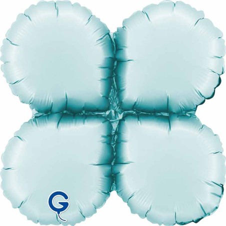 Base Tonda in Foil 17" Celeste Satinato per Palloncini ad Aria Basi Mylar per Palloncini