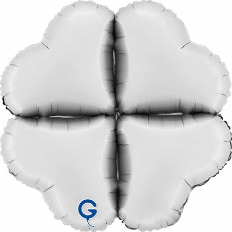 Base Cuore in Foil 22" Bianco Satinato per Palloncini ad Aria Numeri 40" Bianco "White"