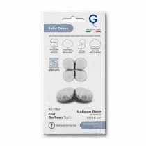 Base Tonda in Foil 19" Bianco Satinato per Palloncini ad Aria Numeri 40" Bianco "White"