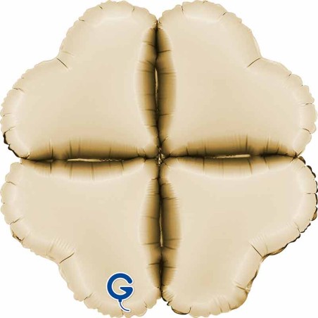 Base Cuore in Foil 22" Crema Satinato per Palloncini ad Aria Basi Mylar per Palloncini