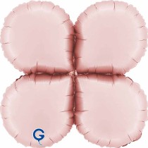 Base Tonda in Foil 19" Rosa Satinato per Palloncini ad Aria Basi Mylar per Palloncini