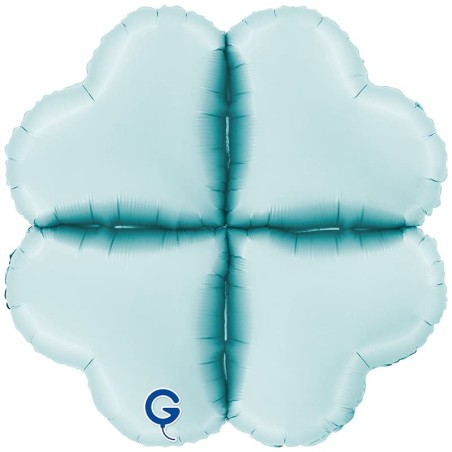Base Cuore in Foil 32" Celeste Satinato per Palloncini ad Aria Basi Mylar per Palloncini