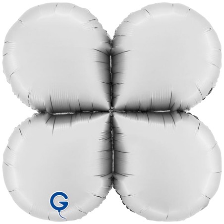 Base Tonda in Foil 36" Bianco Satinato per Palloncini ad Aria Numeri 40" Bianco "White"