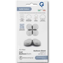 Base Tonda in Foil 36" Bianco Satinato per Palloncini ad Aria Numeri 40" Bianco "White"