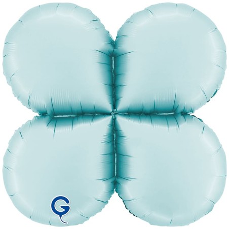 Base Tonda in Foil 36" Celeste Satinato per Palloncini ad Aria Basi Mylar per Palloncini