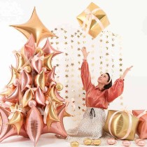 Palloncino in Foil 18" Stella 4 punte Oro "Deco Concave Cross" Solid Color "Deco Concave"