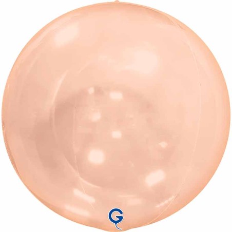 Palloncino in Elastico PVC 15" Arancione Trasparente 4D "Globe Orange" Sfere "Solid Color Globe"