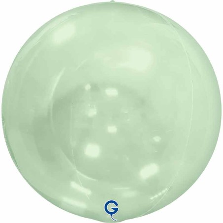Palloncino in Elastico PVC 15" Verde Trasparente 4D "Globe Green" Sfere "Solid Color Globe"