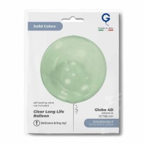 Palloncino in Elastico PVC 15" Verde Trasparente 4D "Globe Green" Sfere "Solid Color Globe"