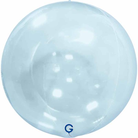 Palloncino in Elastico PVC 15" Blu Trasparente 4D "Globe Blue" Sfere "Solid Color Globe"