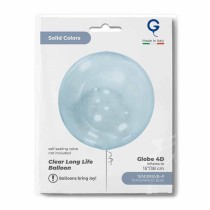 Palloncino in Elastico PVC 15" Blu Trasparente 4D "Globe Blue" Sfere "Solid Color Globe"