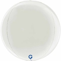 Palloncino in Foil 15" Sfera Bianco 4D "Globe White" Numeri 40" Bianco "White"