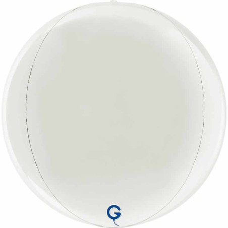 Palloncino in Foil 15" Sfera Bianco 4D "Globe White" Numeri 40" Bianco "White"