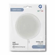 Palloncino in Foil 15" Sfera Bianco 4D "Globe White" Numeri 40" Bianco "White"