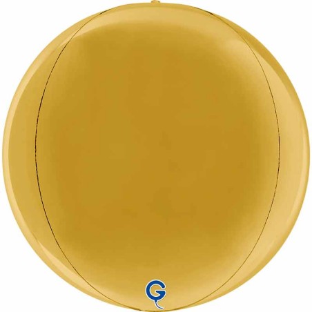 Palloncino in Foil 15" Sfera Oro 4D "Globe Gold" Sfere "Solid Color Globe"