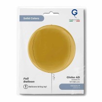 Palloncino in Foil 15" Sfera Oro 4D "Globe Gold" Sfere "Solid Color Globe"