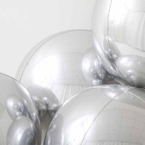 Palloncino in Foil 15" Sfera Argento 4D "Globe Silver" Sfere "Solid Color Globe"