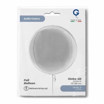 Palloncino in Foil 15" Sfera Argento 4D "Globe Silver" Sfere "Solid Color Globe"