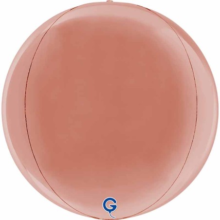 Palloncino in Foil 15" Sfera Rose Gold 4D "Globe Rose Gold" Sfere "Solid Color Globe"