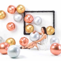 Palloncino in Foil 15" Sfera Rose Gold 4D "Globe Rose Gold" Sfere "Solid Color Globe"