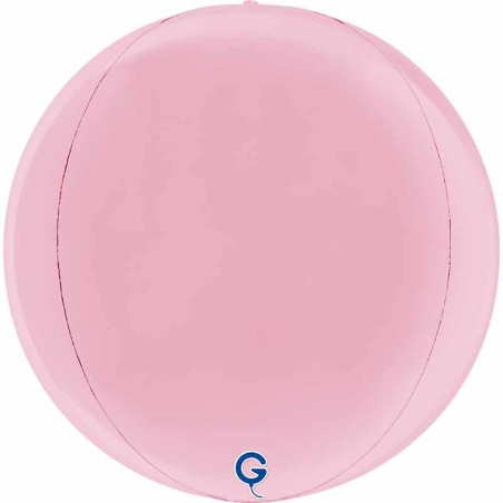 Palloncino in Foil 15" Sfera Rosa 4D "Globe Pastel Pink" Sfere "Solid Color Globe"