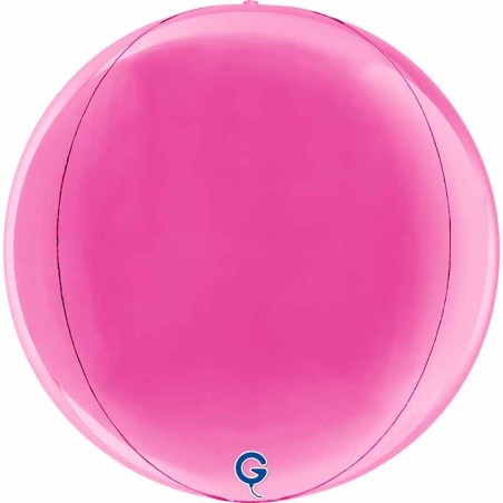 Palloncino in Foil 15" Sfera Fucsia 4D "Globe Hot Pink" Sfere "Solid Color Globe"