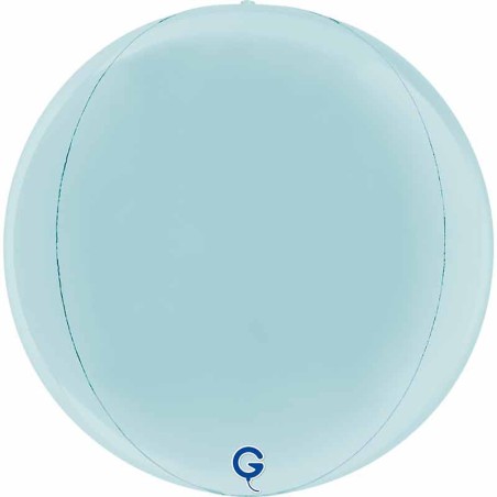 Palloncino in Foil 15" Sfera Celeste 4D "Globe Pastel Blue" Sfere "Solid Color Globe"