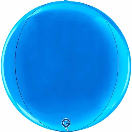 Palloncino in Foil 15" Sfera Blu 4D "Globe Blue" Sfere "Solid Color Globe"