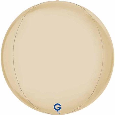 Palloncino in Foil 15" Sfera Crema Satinato 4D "Globe" Sfere "Solid Color Globe"
