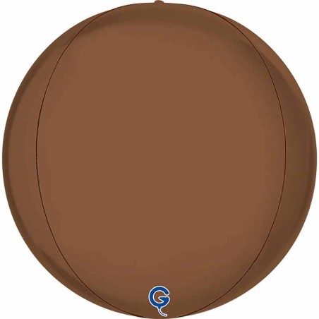 Palloncino in Foil 15" Sfera Cioccolato Satinato 4D "Globe" Sfere "Solid Color Globe"