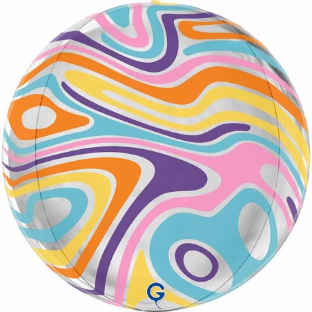 Palloncino in Foil 15" Sfera Marmorizzata 4D "Globe Marble" Sfere Fantasia "Globe"