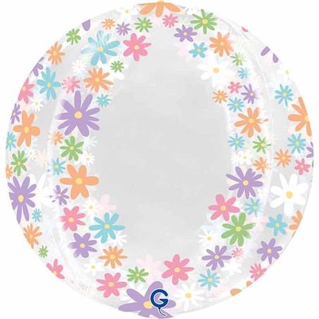 Palloncino in Foil 19" Sfera 4D Margherite "Globe Daisies" Natura Grabo