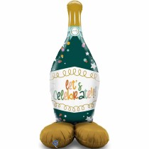 Palloncino in Foil 66" Standups Champagne "Bottle Let's Celebrate" Air Filled e Standups Grabo