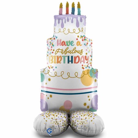 Palloncino in Foil 61" Standups Torta "Fancy Cake" Happy Birthday Grabo