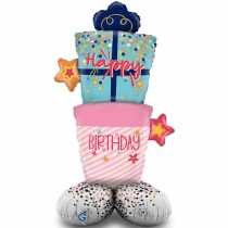Palloncino in Foil 67" Standups Pacco Regalo "Gift Boxes" Happy Birthday Grabo