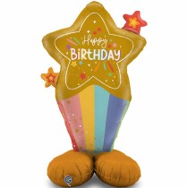 Palloncino in Foil 62" Standups Stella H.B. "Birthday Stars" Happy Birthday Grabo