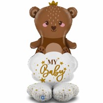 Palloncino in Foil 60" Standups Orso "Sweet Bear" Nascita e Battesimo Grabo