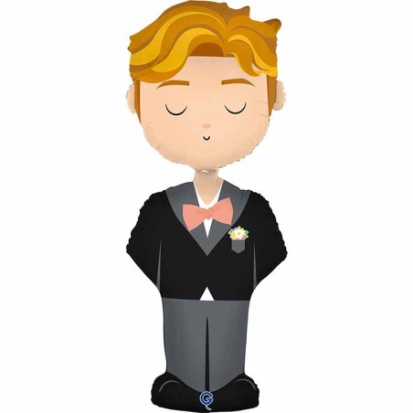 Palloncino in Foil 53" Air Filled Sposo "Groom" Amore, Matrimonio o Anniversario Grabo