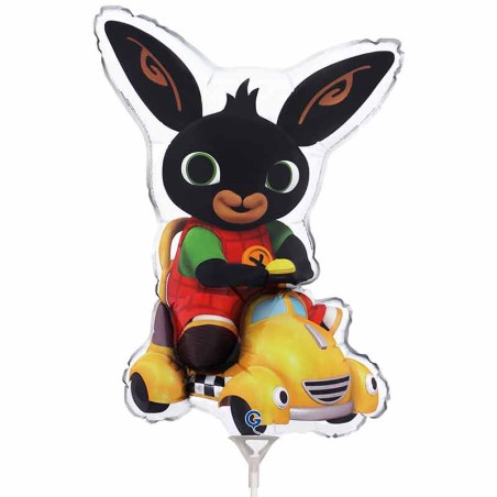 Palloncino in Foil 14" Mini Shape Bing sul Taxi "Bing and Talkie Taxi" Personaggi Grabo