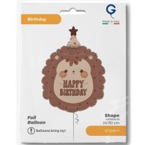Palloncino in Foil 24" Super Shape Riccio "Sweet Hedgehog Birthday" Animali Grabo