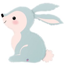 Palloncino in Foil 36" Super Shape Coniglio Celeste "Woodland Bunny" Animali Grabo