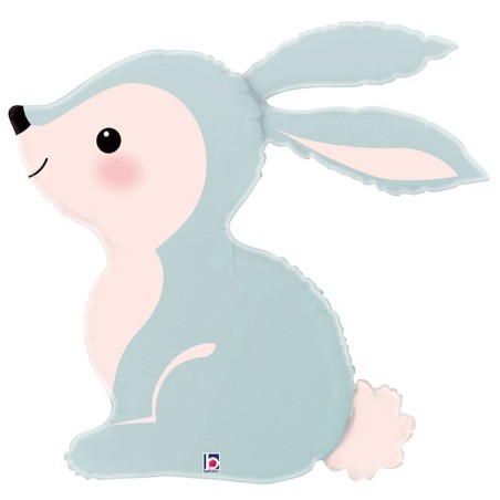 Palloncino in Foil 36" Super Shape Coniglio Celeste "Woodland Bunny" Animali Grabo