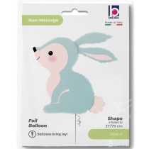 Palloncino in Foil 36" Super Shape Coniglio Celeste "Woodland Bunny" Animali Grabo
