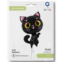 Palloncino in Foil 36" Super Shape Gattino Nero Animali Grabo