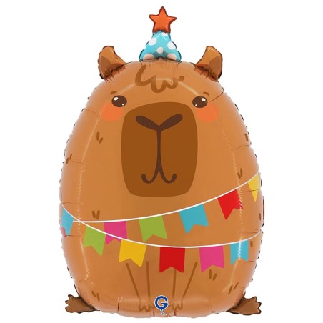 Palloncino in Foil 28" Super Shape Capibara "Party Capybara" Animali Grabo