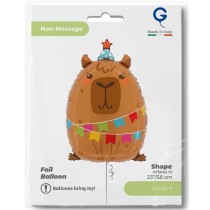 Palloncino in Foil 28" Super Shape Capibara "Party Capybara" Animali Grabo