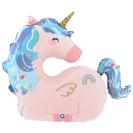 Palloncino in Foil 41" Super Shape Unicorno "Maritime Unicorn" Animali Grabo